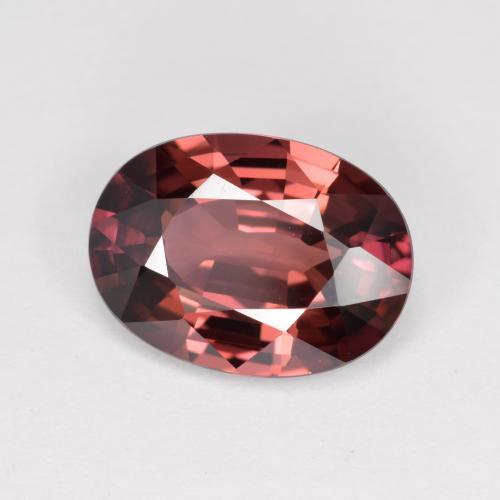 Zircone naturale rosso da 3,46 ct, taglio ovale, VVS