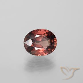Zircone Rosso medio-scuro naturale da 3.44 ct, Ovale, VVS-VS