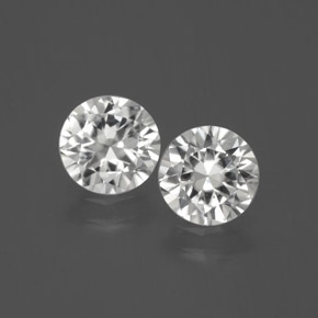 Gemme di Zircone Bianco naturale da 2.56 ct, Taglio rotondo, VVS-VS