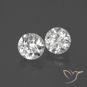 Gemme di Zircone Bianco naturale da 3.13 ct, Rotondo, VVS-VS