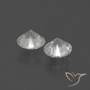 Gemme di Zircone Bianco naturale da 3.13 ct, Rotondo, VVS-VS