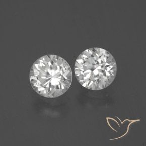 Gemme di Zircone Bianco naturale da 2.59 ct, Rotondo, VVS-VS