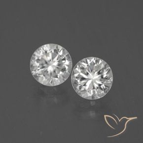 2.71ctw Naturale Bianco Zircone, Rotondo, VVS-VS