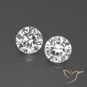 2.64ctw Naturale Bianco Zircone, Rotondo, VVS-VS
