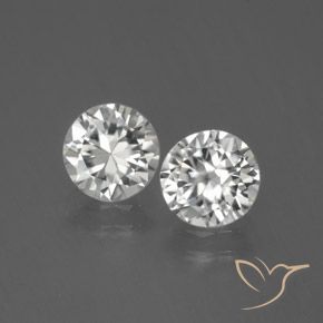 2.49ctw Naturale Bianco Zircone, Rotondo, VVS-VS
