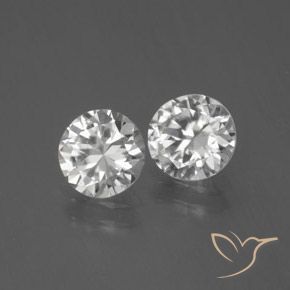 Gemme di Zircone Bianco naturale da 2.49 ct, Rotondo, VVS-VS