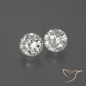 Gemme di Zircone Bianco naturale da 2.83 ct, Rotondo, VVS-VS