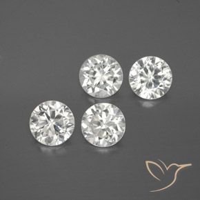 5.28ctw Naturale Bianco Zircone, Rotondo, VVS-VS