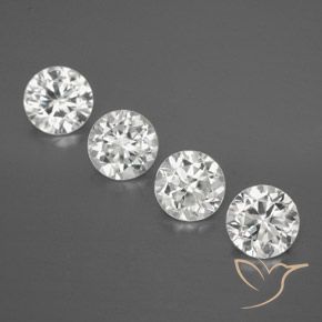 Gemme di Zircone Bianco naturale da 5.28 ct, Rotondo, VVS-VS