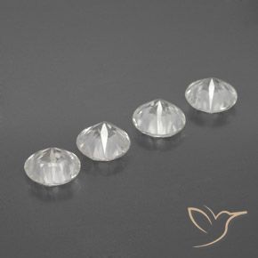 Gemme di Zircone Bianco naturale da 5.28 ct, Rotondo, VVS-VS