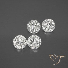 4.63ctw Naturale Bianco Zircone, Rotondo, VVS-VS