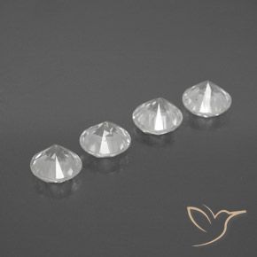 Gemme di Zircone Bianco naturale da 4.63 ct, Rotondo, VVS-VS