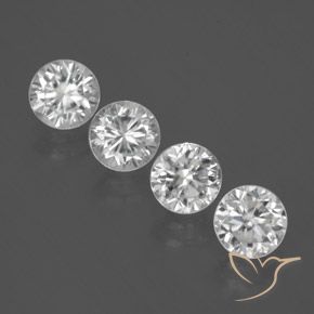 4.68ctw Naturale Bianco Zircone, Rotondo, VVS-VS