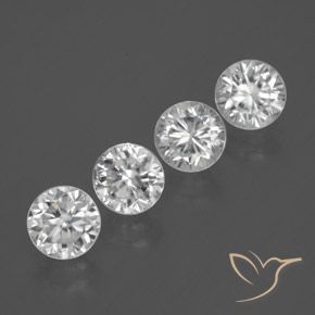 Gemme di Zircone Bianco naturale da 4.68 ct, Rotondo, VVS-VS