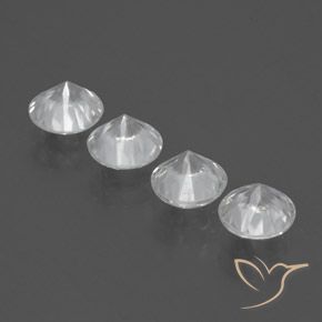 Gemme di Zircone Bianco naturale da 4.68 ct, Rotondo, VVS-VS