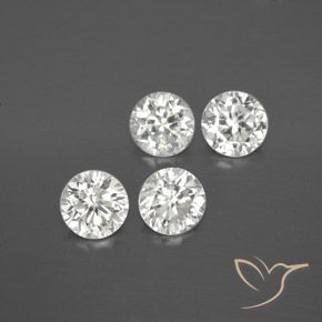 4.31ctw Naturale Bianco Zircone, Rotondo, VVS-VS