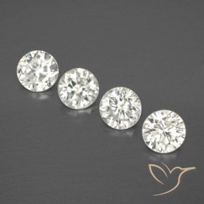 Gemme di Zircone Bianco naturale da 4.31 ct, Rotondo, VVS-VS