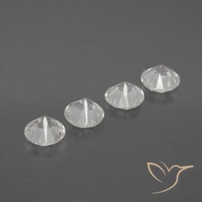 Gemme di Zircone Bianco naturale da 4.31 ct, Rotondo, VVS-VS
