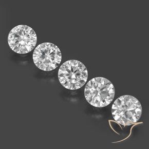 6.20ctw Naturale Bianco Zircone, Rotondo, VVS-VS