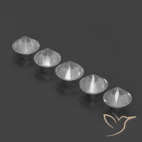 Gemme di Zircone Bianco naturale da 6.20 ct, Rotondo, VVS-VS