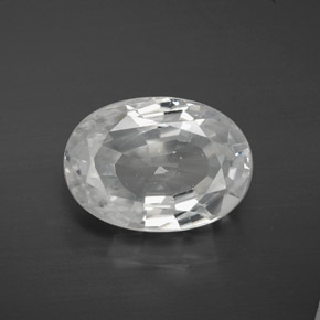 Zircone naturale bianco da 10,67 ct, taglio ovale, VVS-VS
