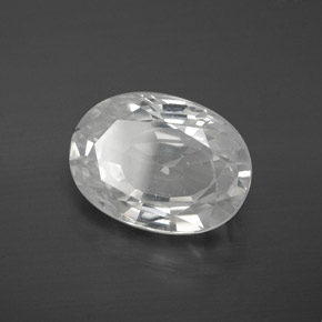 Zircone naturale bianco da 10,67 ct, taglio ovale, VVS-VS