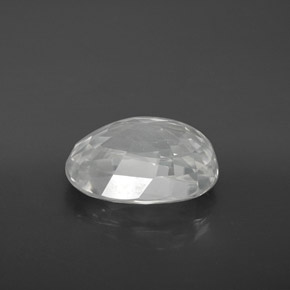 Zircone naturale bianco da 10,67 ct, taglio ovale, VVS-VS