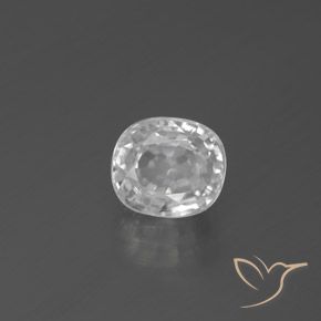 3.29ct Naturale Bianco Zircone, Cuscino, VS