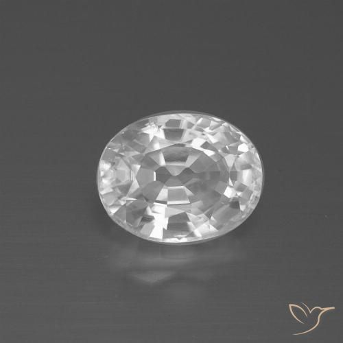 2.88ct Naturale Bianco Zircone, Ovale, VS