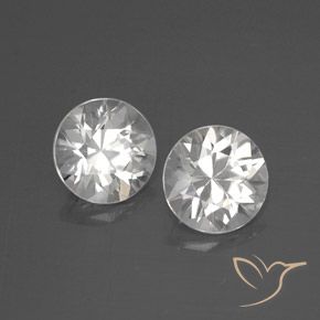 Gemme di Zircone Bianco naturale da 4.12 ct, Rotondo, VVS-VS