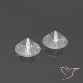Gemme di Zircone Bianco naturale da 4.12 ct, Rotondo, VVS-VS