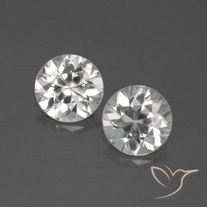 4.19ctw Naturale Bianco Zircone, Rotondo, VVS-VS