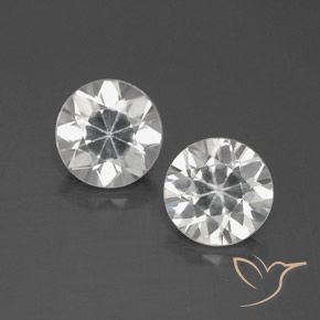 4.83ctw Naturale Bianco Zircone, Rotondo, VVS-VS