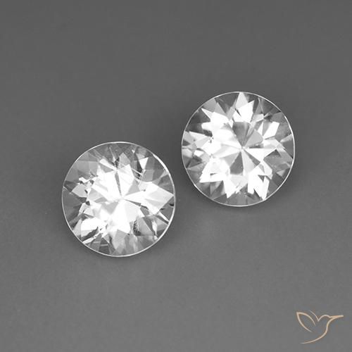 Gemme di Zircone Bianco naturale da 4.21 ct, Rotondo, VVS-VS