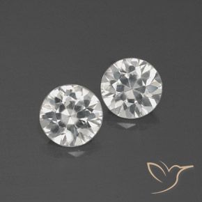 3.51ctw Naturale Bianco Zircone, Rotondo, VVS-VS