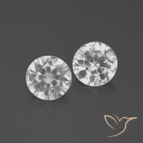3.88ctw Naturale Bianco Zircone, Rotondo, VS