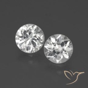 3.35ctw Naturale Bianco Zircone, Rotondo, VVS-VS