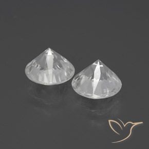 Gemme di Zircone Bianco naturale da 3.79 ct, Rotondo, VVS-VS