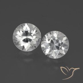 3.81ctw Naturale Bianco Zircone, Rotondo, VVS-VS