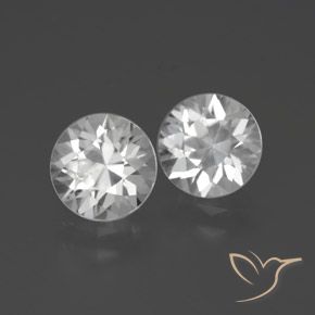 Gemme di Zircone Bianco naturale da 3.81 ct, Rotondo, VVS-VS