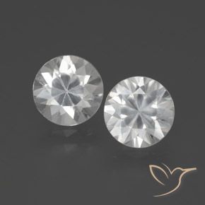3.92ctw Naturale Bianco Zircone, Rotondo, VVS-VS