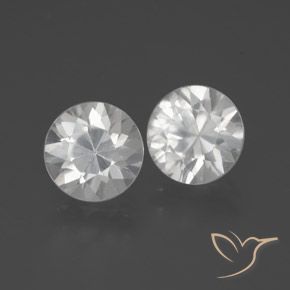 Gemme di Zircone Bianco naturale da 3.92 ct, Rotondo, VVS-VS