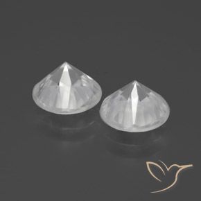 Gemme di Zircone Bianco naturale da 3.92 ct, Rotondo, VVS-VS