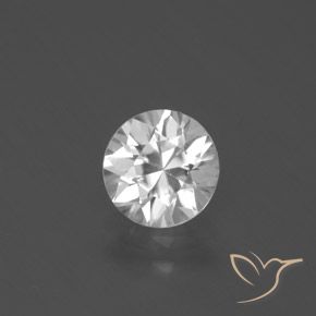 1.68ct Naturale Bianco Zircone, Rotondo, VVS-VS