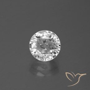 3.29ct Naturale Bianco Zircone, Rotondo, VS