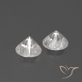 Gemme di Zircone Bianco caldo naturale da 3.22 ct, Rotondo, VVS