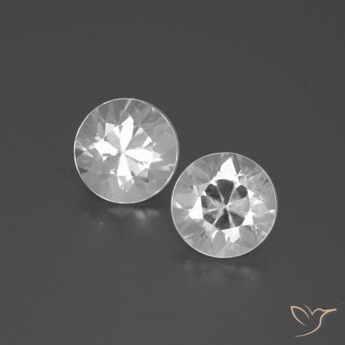 3.76ctw Naturale Bianco Zircone, Rotondo, VVS-VS
