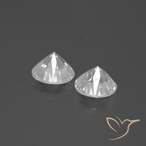 Gemme di Zircone Bianco naturale da 3.76 ct, Rotondo, VVS-VS