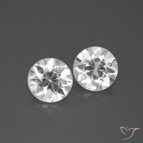 3.68ctw Naturale Bianco Zircone, Rotondo, VS