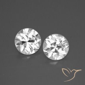 Gemme di Zircone Bianco naturale da 3.68 ct, Rotondo, VS